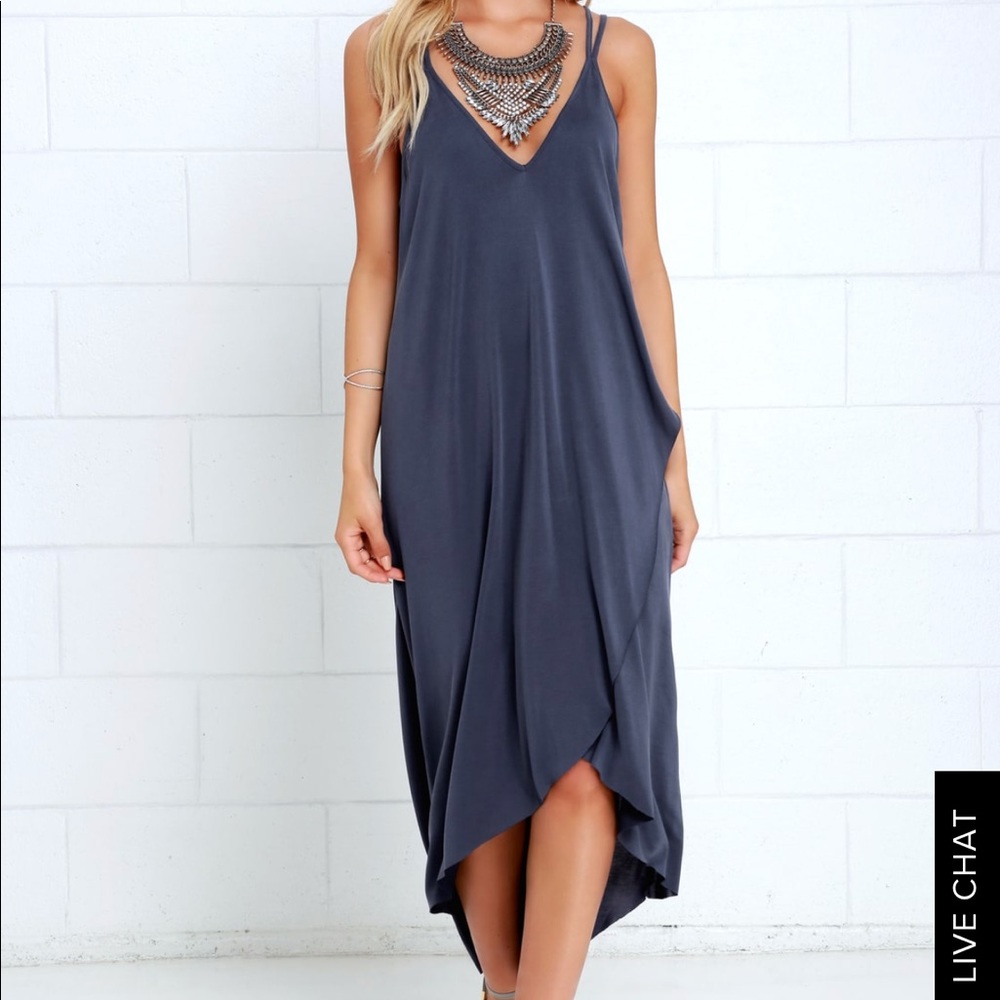 MOOD AND MELODY WASHED BLUE HIGH-LOW DRESS
By LUSH